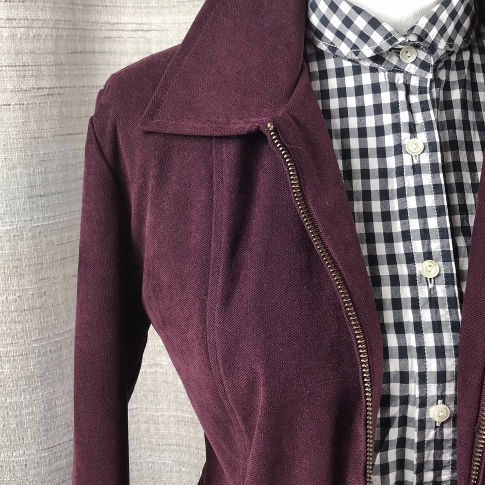 Apostrophe Plum Colored Zip Up Jacket - Picture 2 of 5